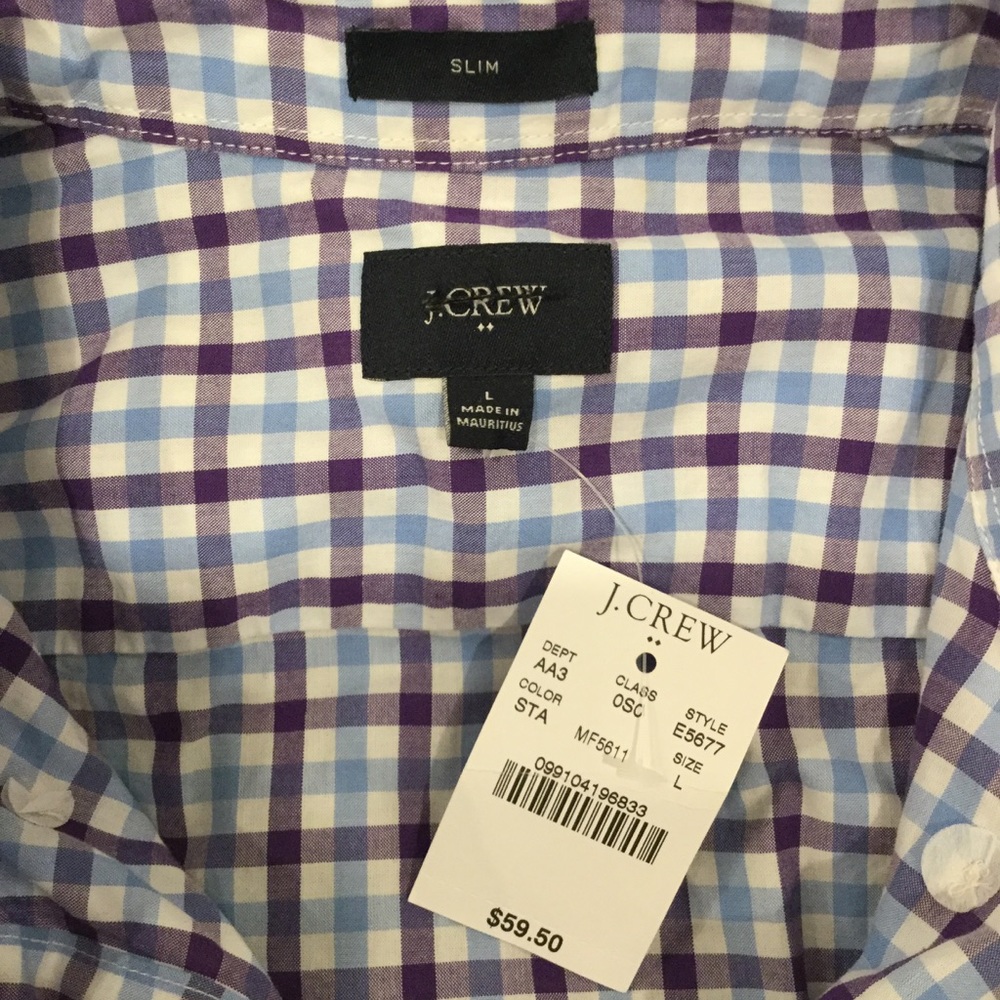 NWT Men's J Crew Button Down Long Sleeved Shirt Sz L - Picture 6 of 8